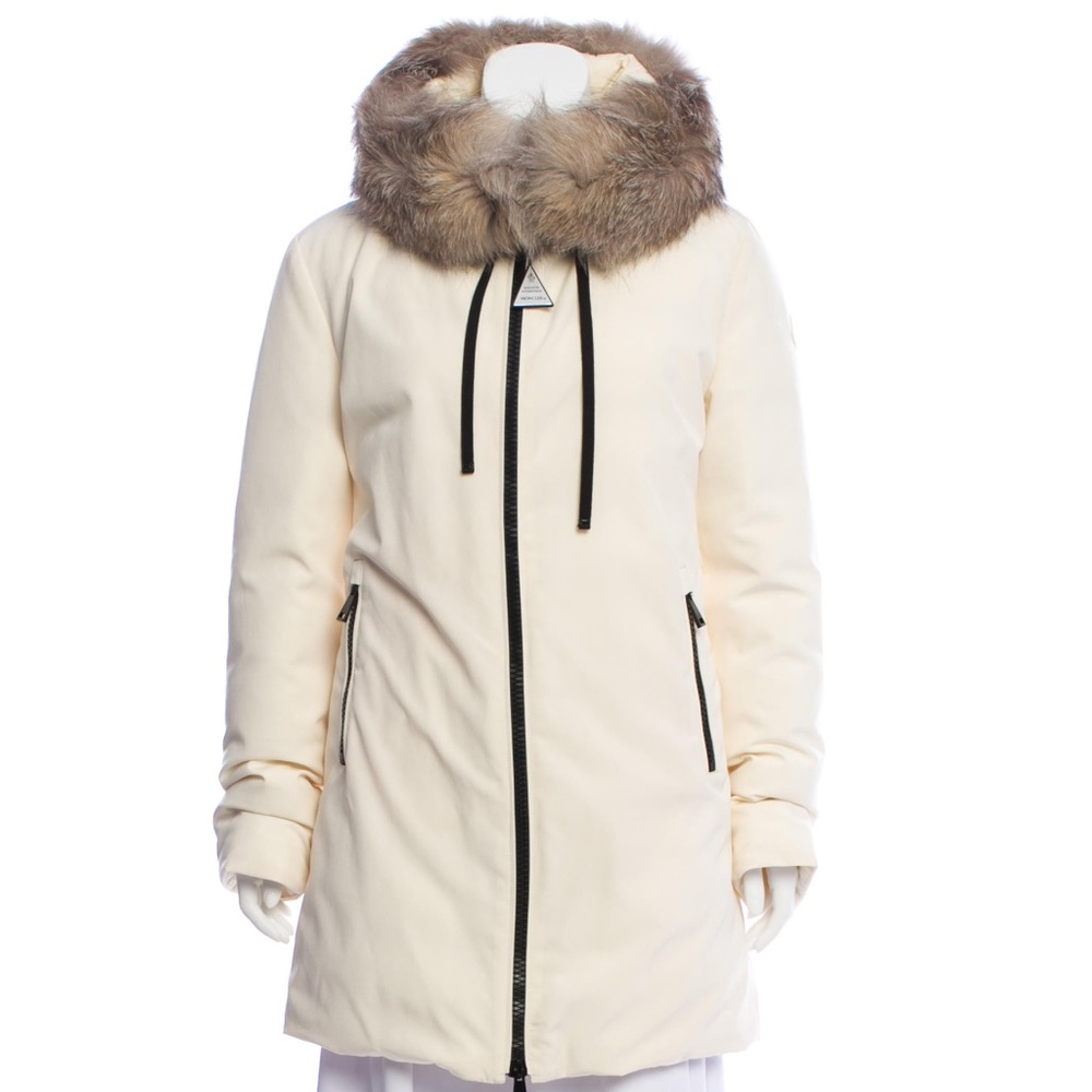 Moncler ivory Bartramifur coat